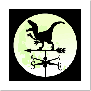 Dinosaur Moon Weathervane Posters and Art